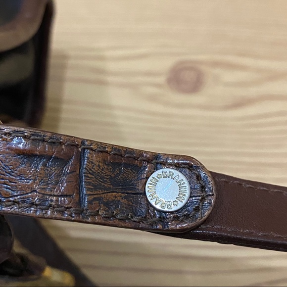 Vintage 80’s Brahmin Black/Brown Croc Leather Crossbody Bag - Picture 13 of 16